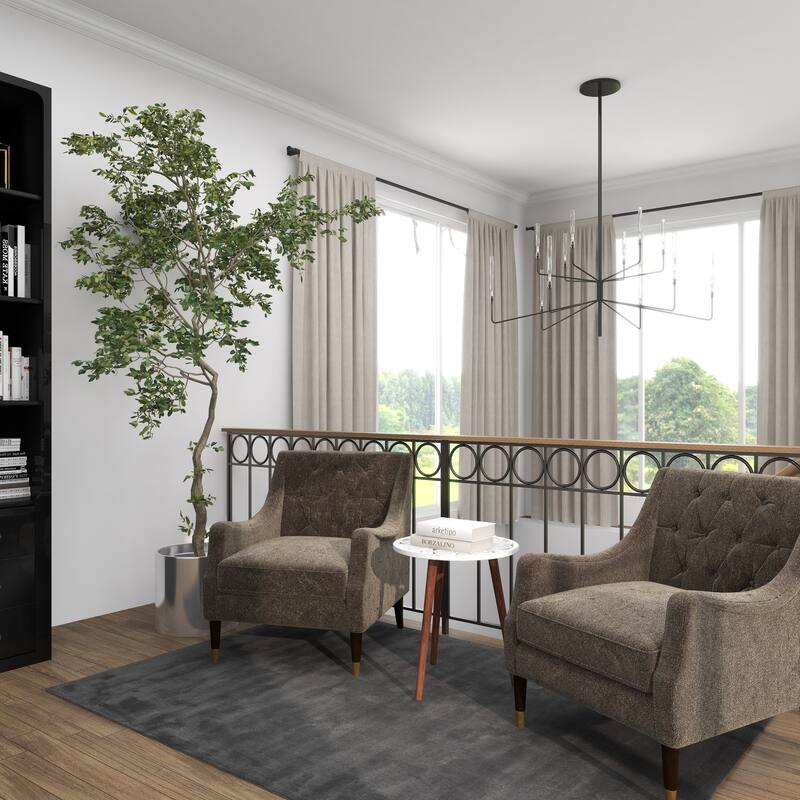 Mango Wood Handmade Intricately Carved Floral Accent Table with Tripod Legs - Dark Brown, White, Brown