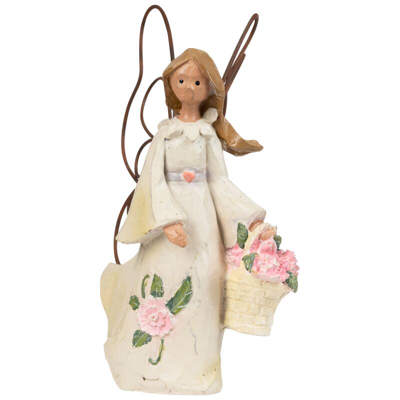 Angel Accents January Pink Carnation Angel with Wings Figurine - 4"