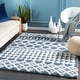 preview thumbnail 5 of 45, Livabliss Newton Geometric Moroccan Trellis Shag Area Rug 2' x 2' 11" - Denim