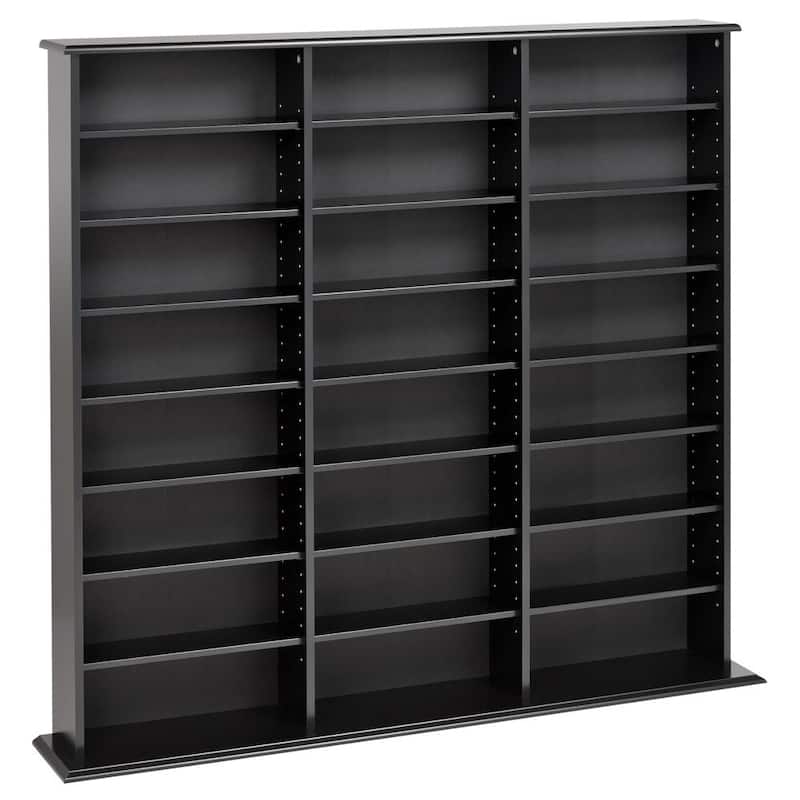 Prepac Media Storage Display Cabinet 8.75" D x 56" W x 51" H - 56" W x 51" H x 8.75" D