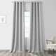 preview thumbnail 30 of 35, Exclusive Fabrics Vintage Thermal Cross Linen Weave Max Blackout Grommet Curtain (1 Panel) 50 X 108 - Millennial Grey