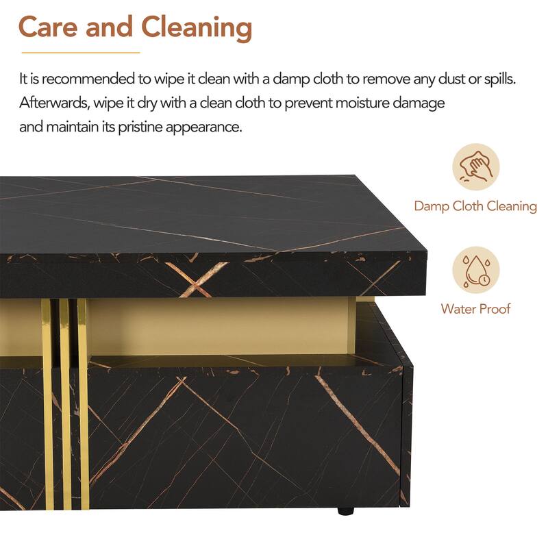 Square Storage Coffee Table with 4 Drawers