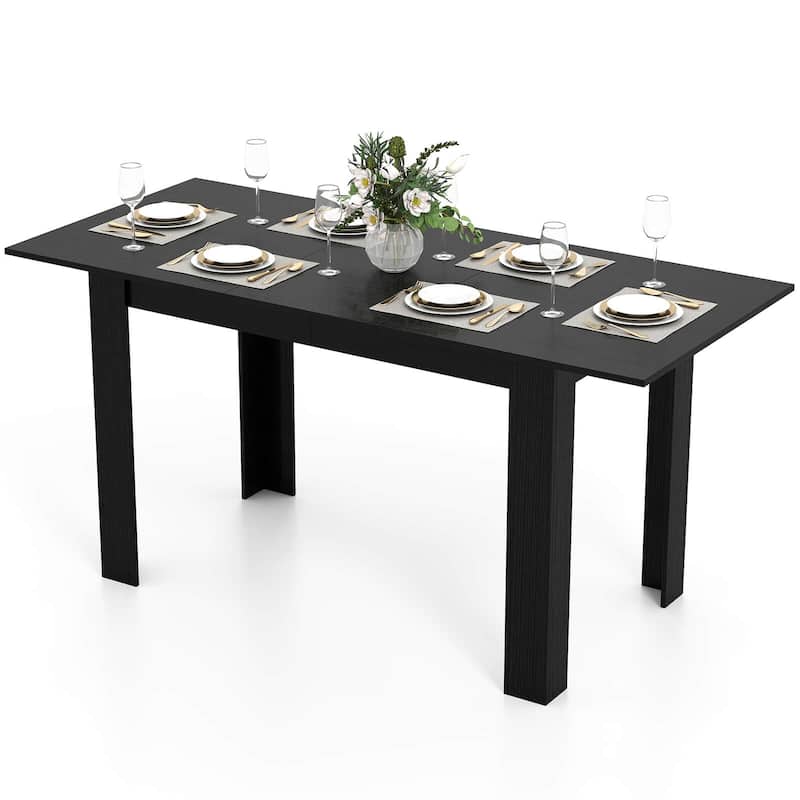Costway 47”-62” Extendable Dining Table for 4-8 People for Dining Room - See Details - Black