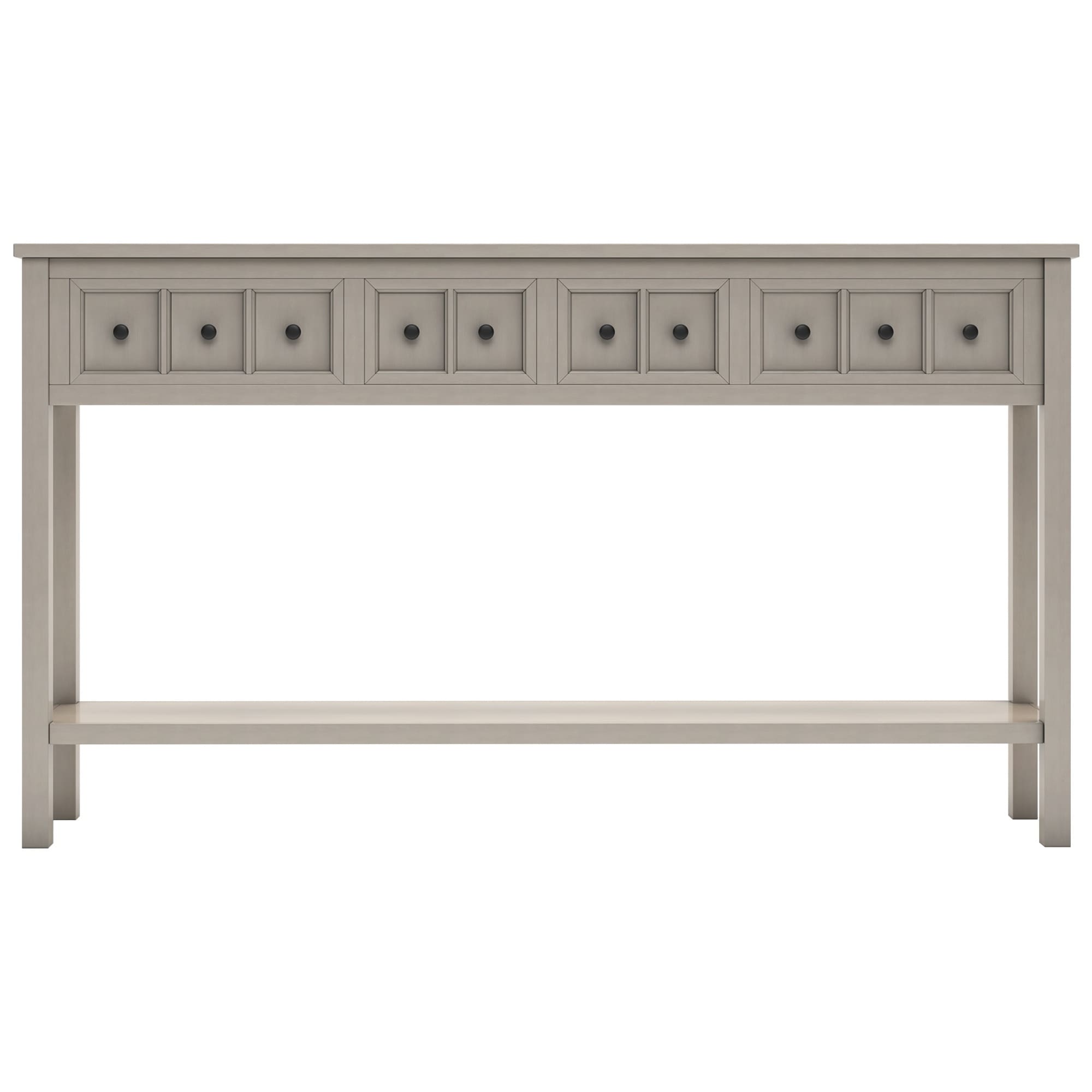 Entryway Console Table, Long Sofa Table with Drawers and Bottom Shelf