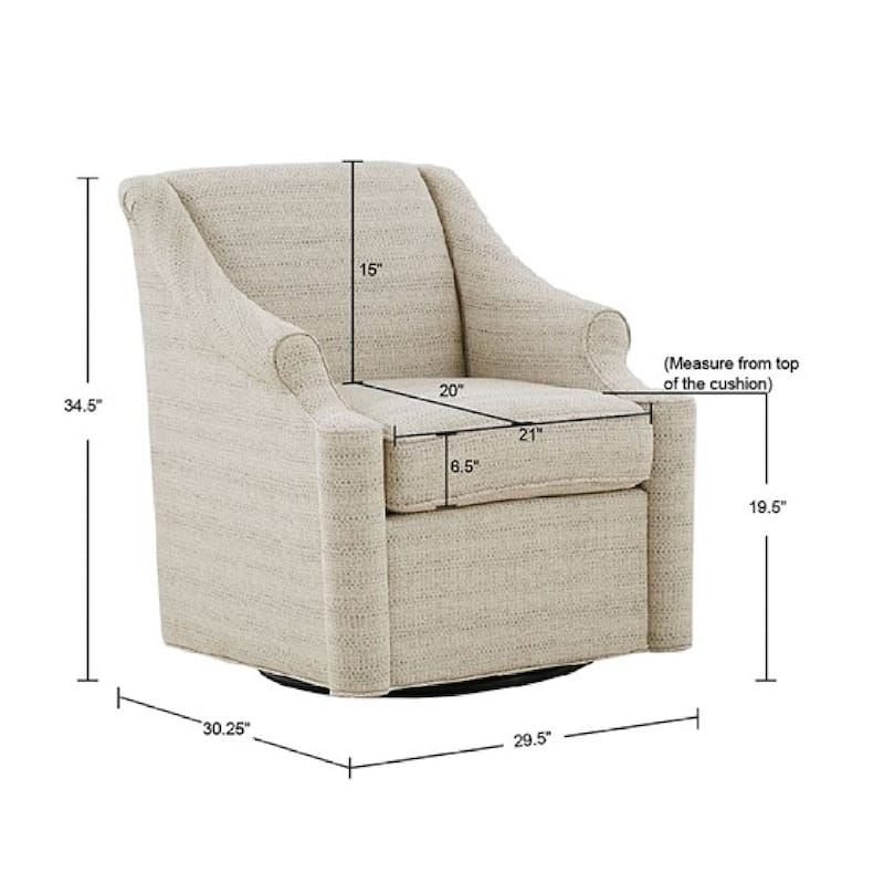 Roomfitters 360 Degree Swivel Glider Chair, Transitional Jacquard Accent Armchair, Rotating Rocker with Removable Cushion, Tan