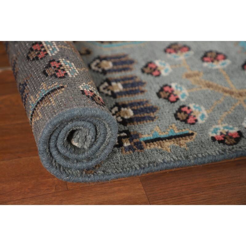 Gray Ziegler Indian Foyer Rug Handmade Wool Carpet - 3'1"x 4'11"