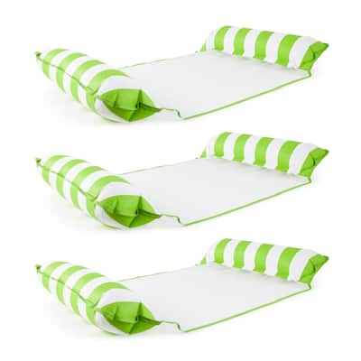 Aqua Monterey Water Inflatable 4-in-1 Pool Hammock Lounger, Lime Green (3 Pack) - 1