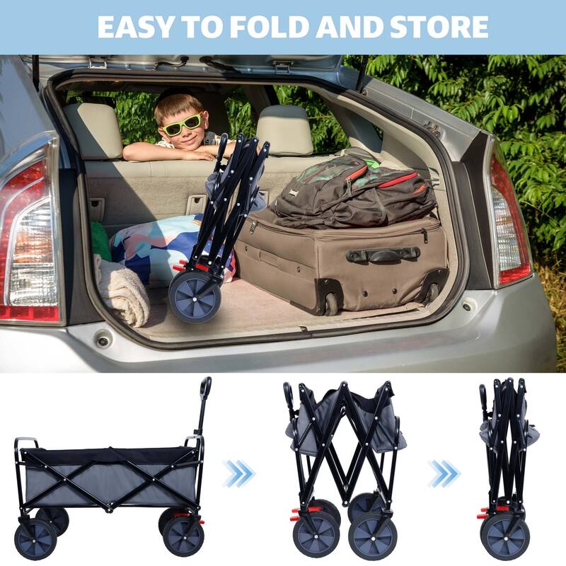 150L Wagon Cart Foldable with Wheels