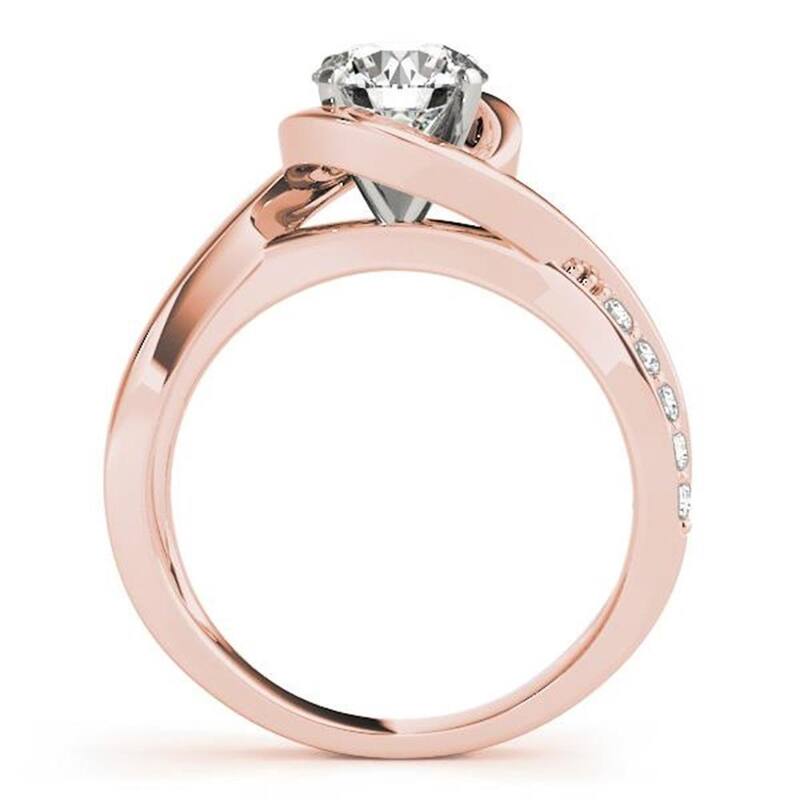 Auriya 14k Gold 2 1/2ctw Moissanite Bypass Diamond Engagement Ring 1/8ctw