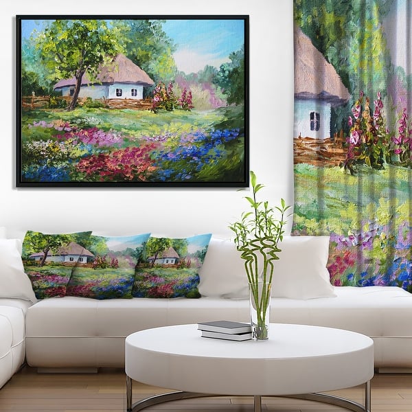 Shop Designart House In The Village Oil Painting Landscape Art