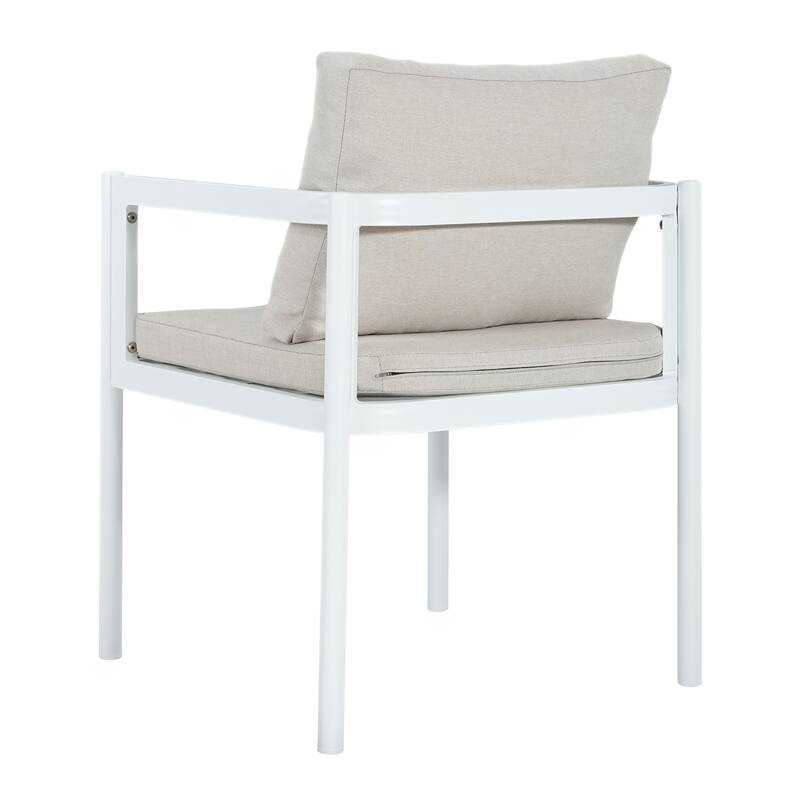 Christopher Knight Home - Outdoor Aluminum Dining Chair Set with Modern Grey Cushions