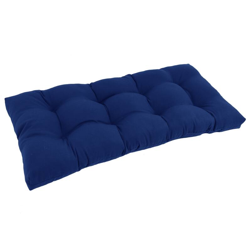 Solid Twill Tufted Indoor Bench Cushion (Multiple widths from 42 to 60 inch) - 42" wide - Royal Blue