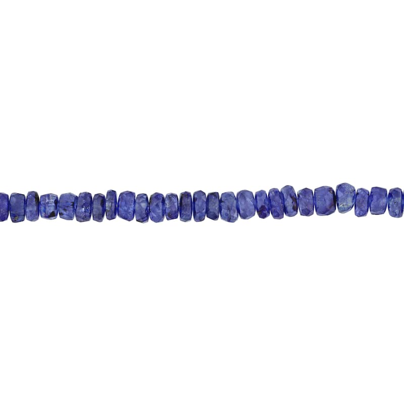 Miadora 26ct TGW Fancy-Cut Blue Sapphire Facetted Bead Necklace in Sterling Silver-17+2 in.