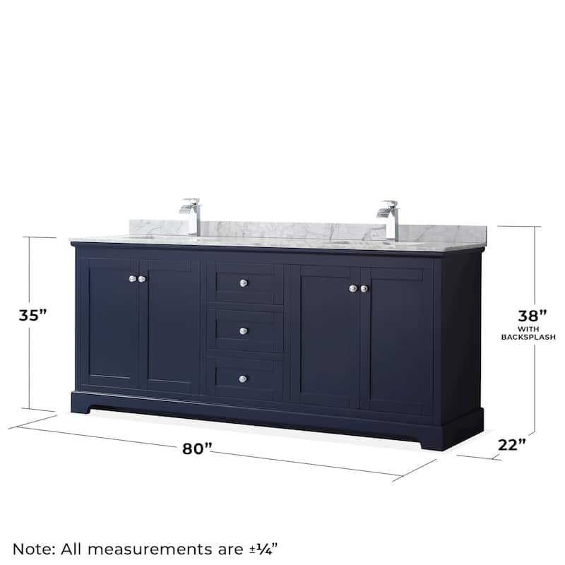 Wyndham Collection Avery 80" Free Standing Double Basin Vanity Set