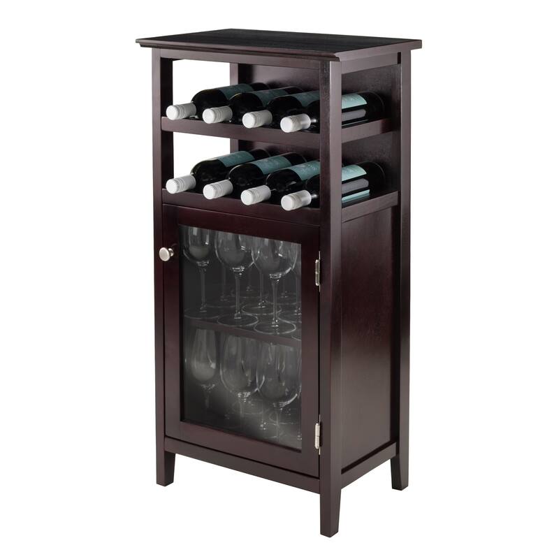 Alta Wine Cabinet, Espresso - 19.13 x 12.72 x 37.48 inches