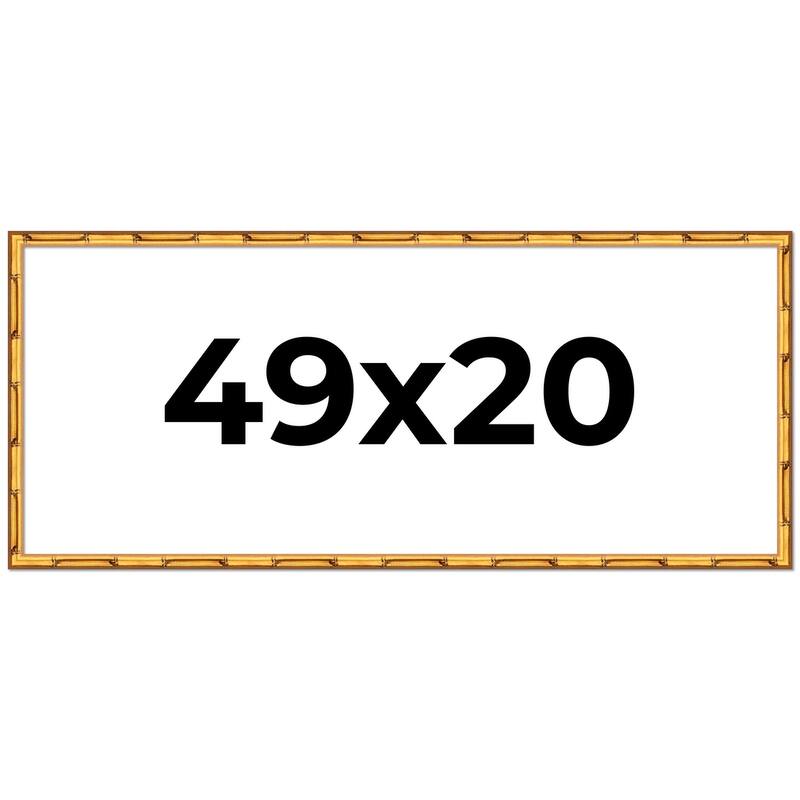 49x20 Frame Gold Bamboo Picture Frame Modern Photo Frame Includes UV Acrylic Shatter Guard Front Acid Free Foam Backing Board