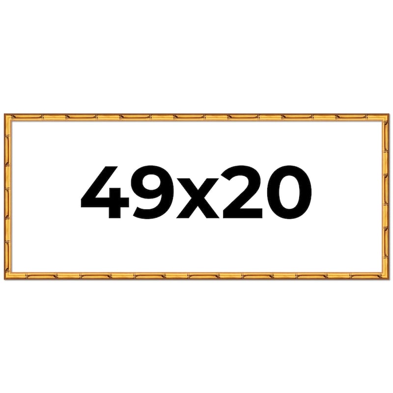 49x20 Frame Gold Bamboo Solid Wood Picture Frame | 1 Inch Moulding