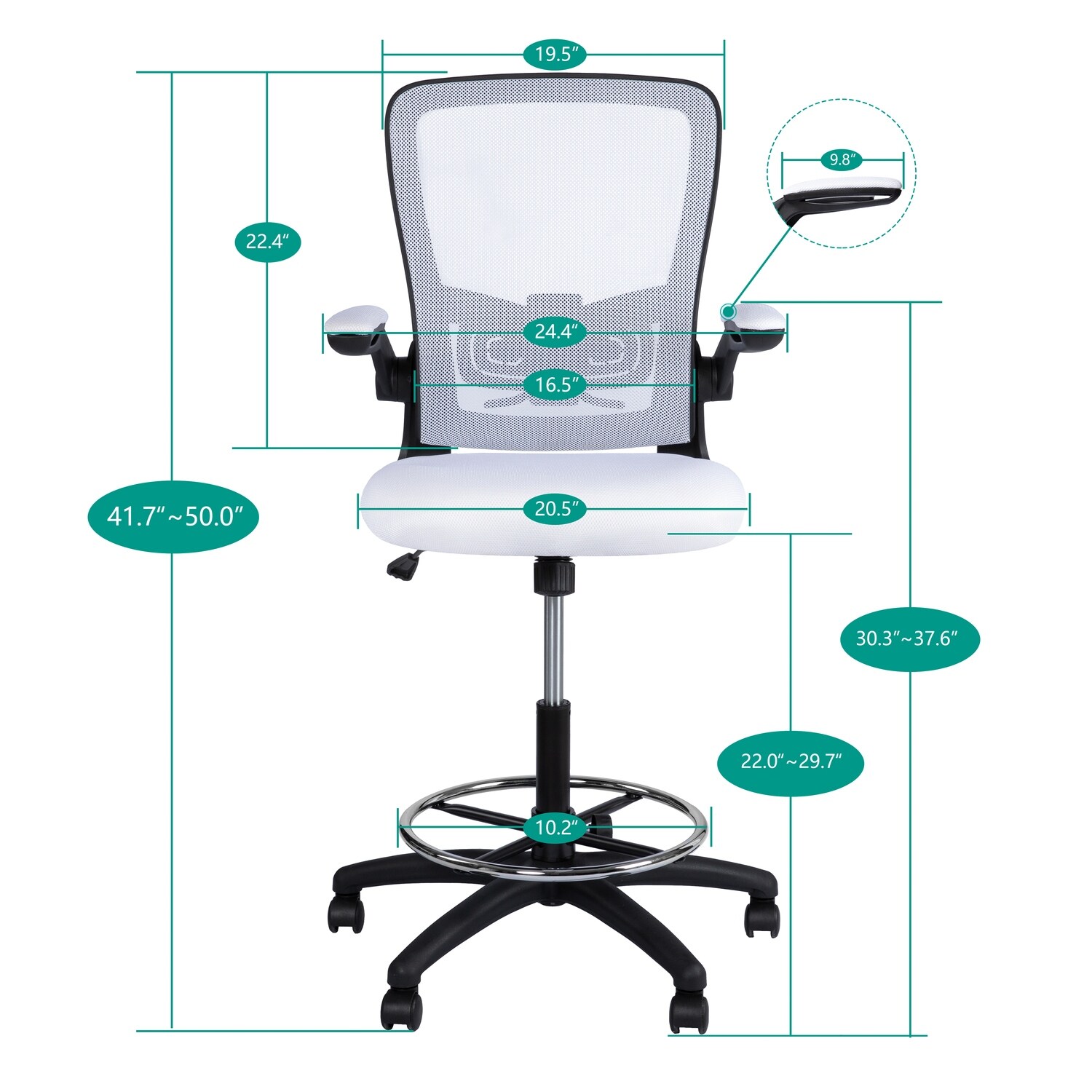 Serena mesh drafting chair best sale