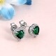 Multi Color Gemstones Sterling Silver Heart, Round Stud Earrings by Orchid Jewelry