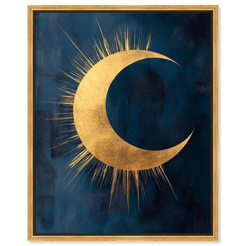 Gold Moon on Indigo Canvas by Art Remedy - 16" x 20" - Gold
