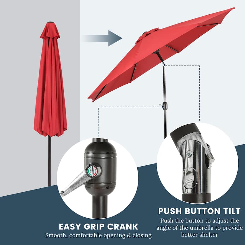 Holme 9-foot Steel Market Patio Umbrella with Tilt-and-Crank