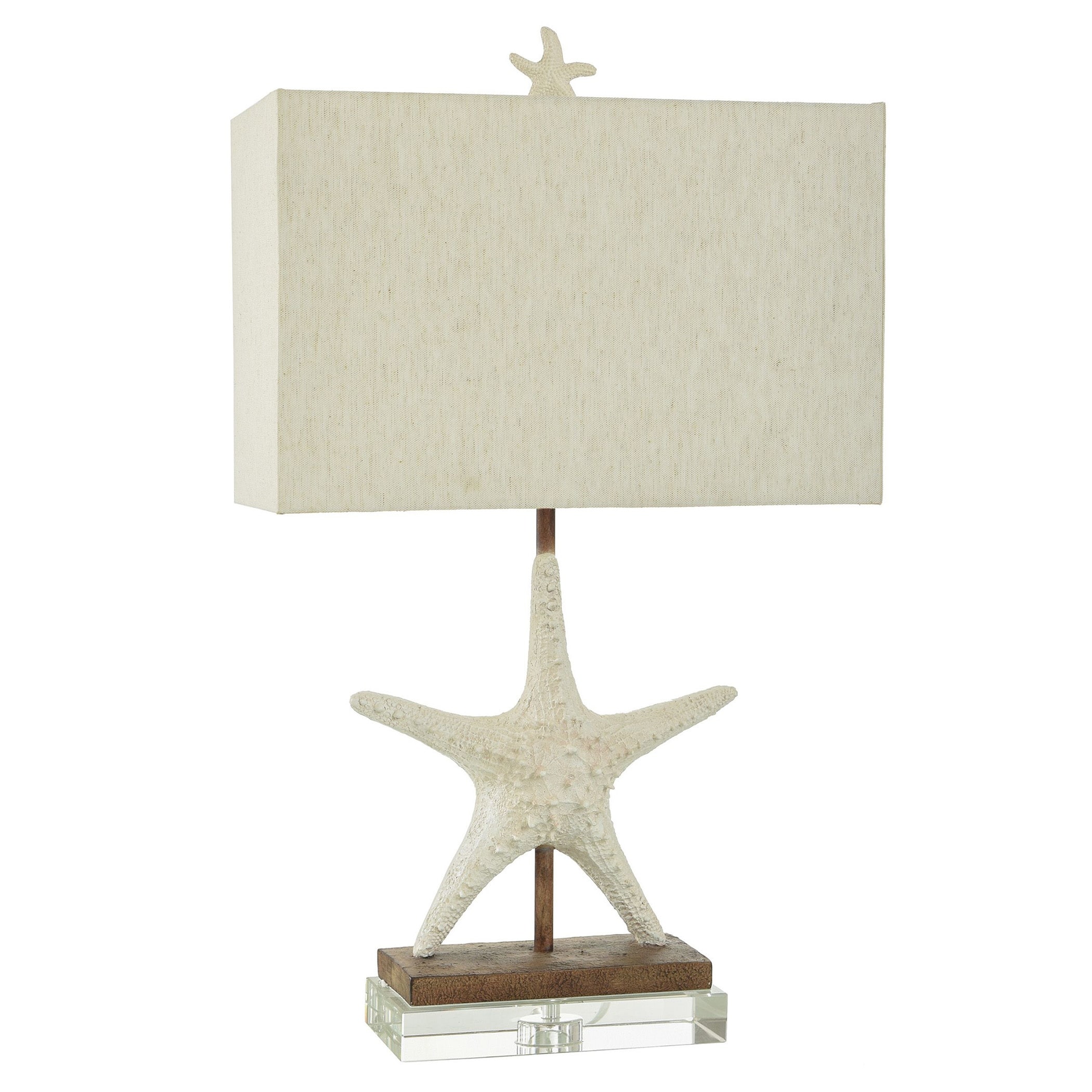 Axel Ivory - Rustic Coastal Starfish Table Lamp - Heathered