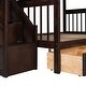 preview thumbnail 13 of 44, Twin over Full L-Shaped Wooden Bunk Bed,Sloping Ladder and Staircase