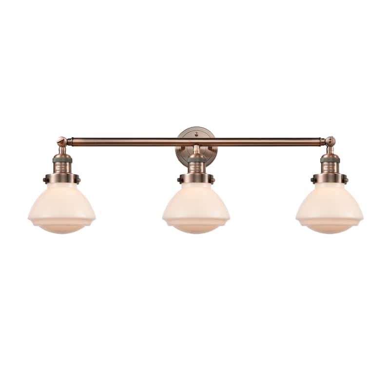 Innovations Lighting Olean 3 Light 31" Wide Bathroom Vanity Light - Antique Copper / Matte White