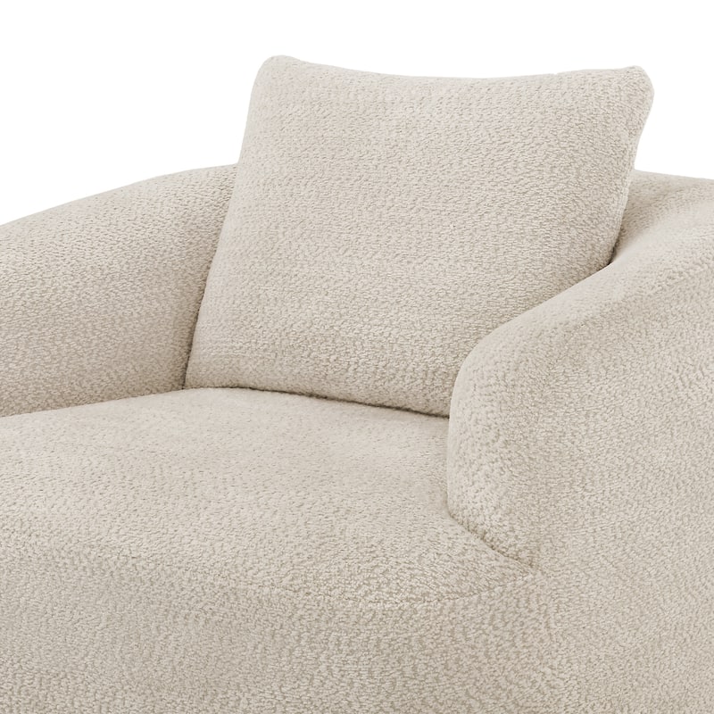 Chenille Swivel Accent Chair with Pillow