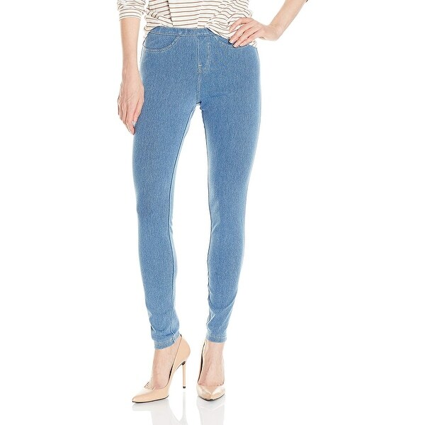 light blue denim leggings