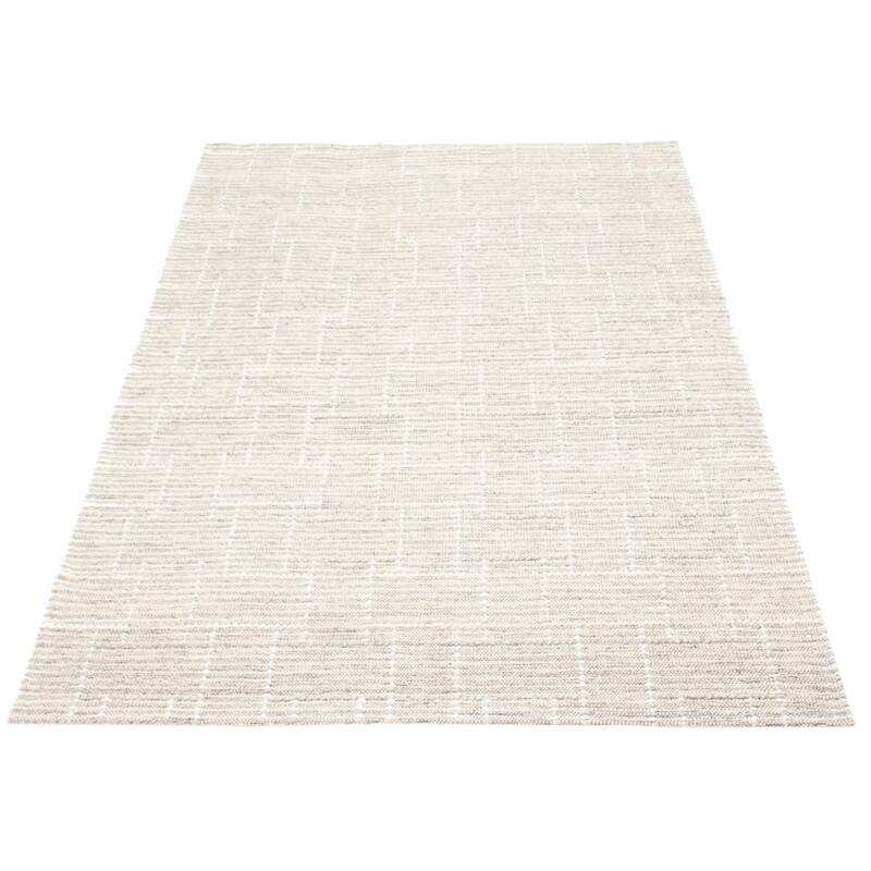 ECARPETGALLERY Braid weave Sienna Grey Wool Rug - 5'11 x 9'0