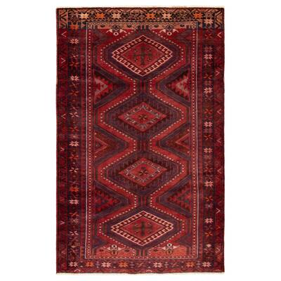 ECARPETGALLERY Hand-knotted Melis Vintage Red Wool Rug - 5'1 x 8'3