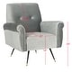 preview thumbnail 11 of 9, SAFAVIEH Mid-Century Modern Glam Mira Velvet Light Grey Club Chair - 32" W x 29" D x 37" H