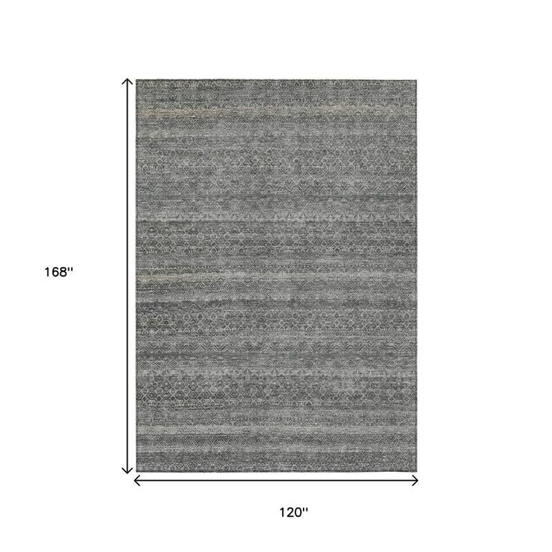 HomeRoots Striped Transitional Rectangle Outdoor Rug