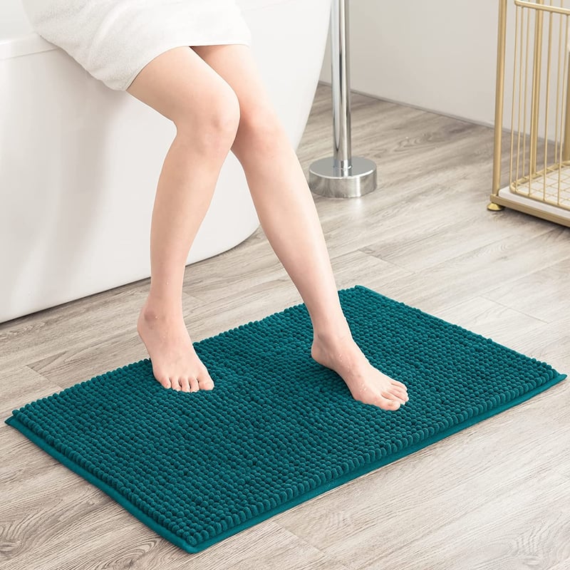 Subrtex Luxury Chenille Bath Rugs Soft Bathroom Mats