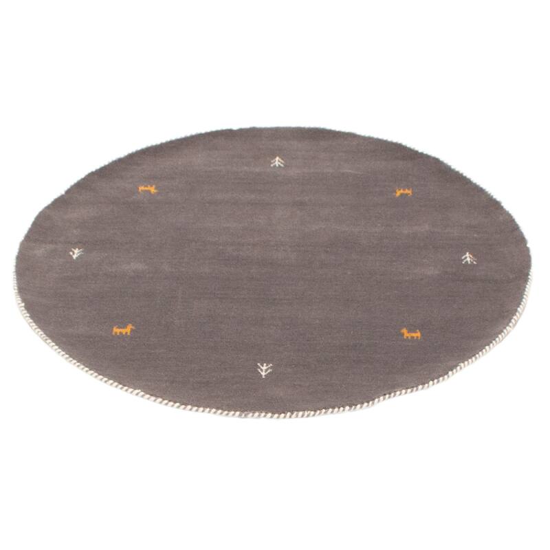 Kashkuli Gabbeh Grey Rug 3'11" x 3'11" - 3'11 x 3'11