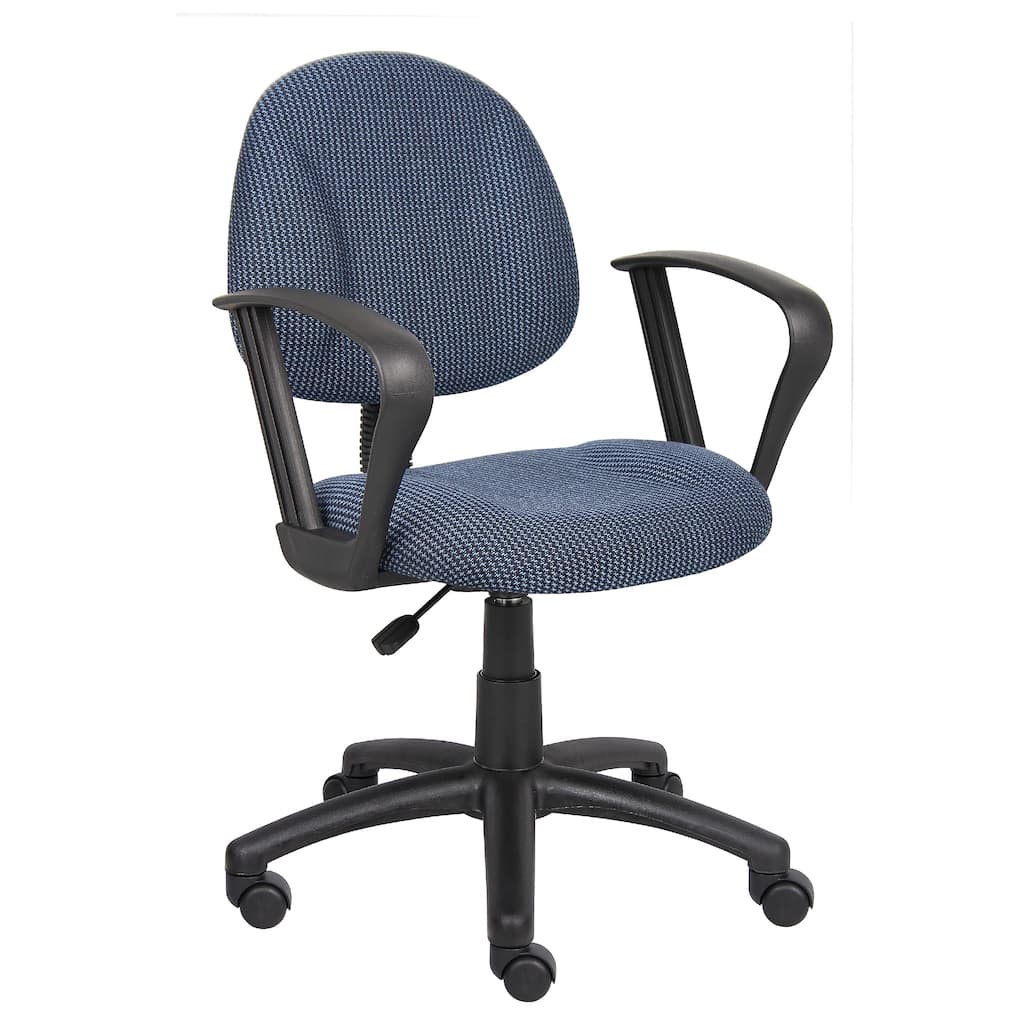 Jea Swivel Posture Chair, Loop Arms, Blue Tweed, Rolling Wheels