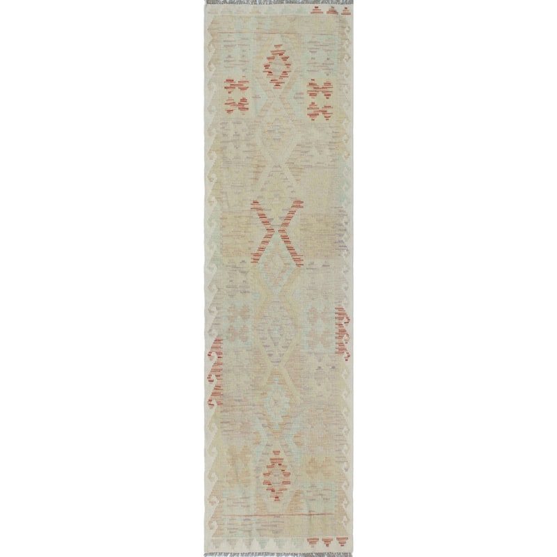 Sun Faded Flatweave Meltem Rust/Ivory Runner - 2'7" x 9'11"