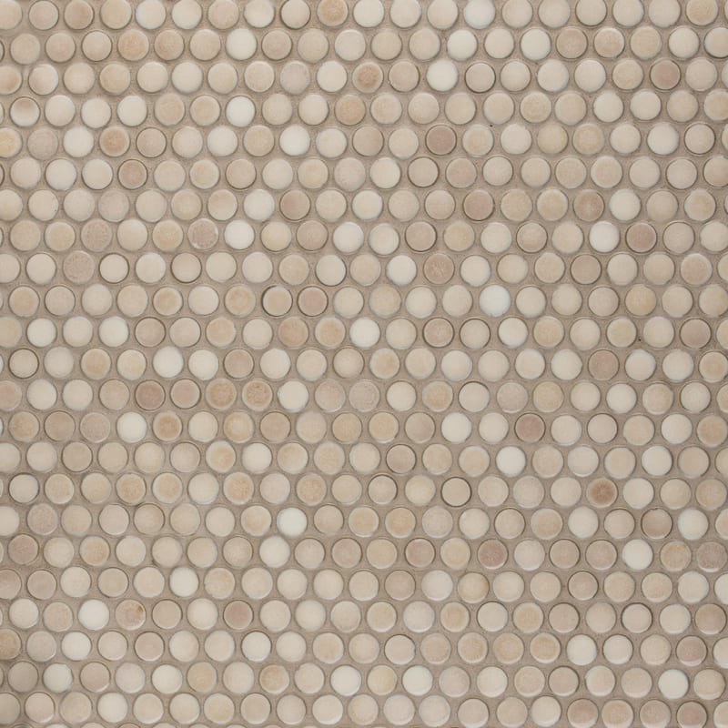 Merola Tile Hudson Penny Round Truffle 11-7/8" x 12-5/8" Porcelain Floor and Wall Tile