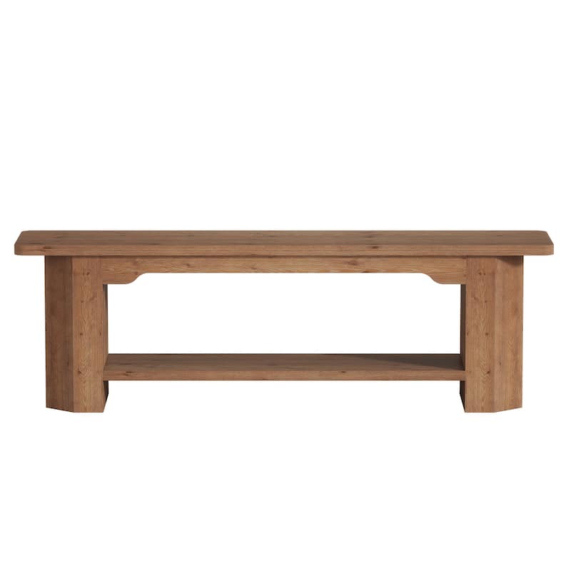 63-Inch Solid Wood TV Stand, Entertainment Center with Shelves, Television Console for 55/60/65/75-Inch TVs