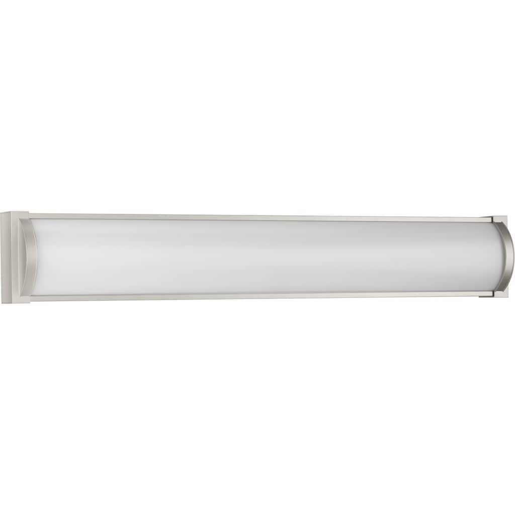 Barril Collection 32 in. Brushed Nickel Large Modern Integrated LED Linear Vanity Light - 32 in x 2.33 in x 4.76 in