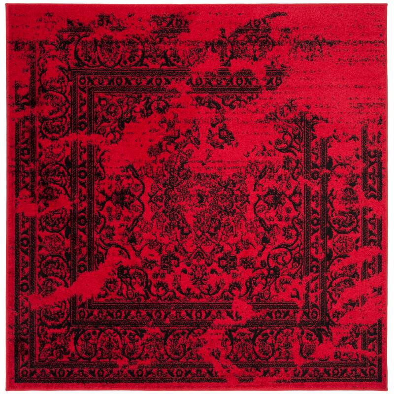 SAFAVIEH Adirondack Sierra Vintage Oriental Distressed Rug - 6' Square - Red/Black