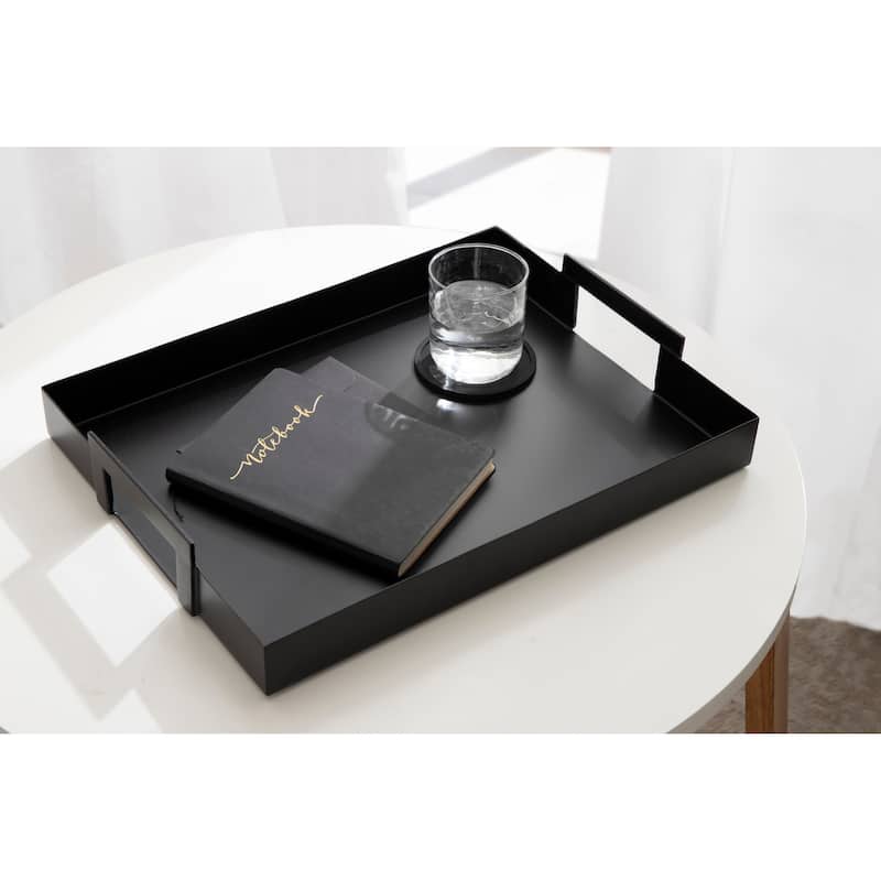 Kate and Laurel Myo Metal Rectangle Tray