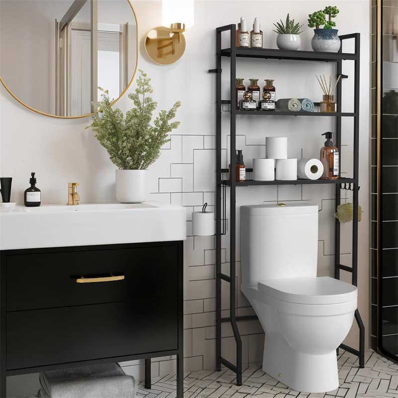 Over The Toilet Storage - 11"D x 25.6"W x 63.6"H