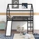 preview thumbnail 2 of 16, Stylish Full Loft Bed with Slide and Ladder, Solid Pine Wood Frame, Modern Design