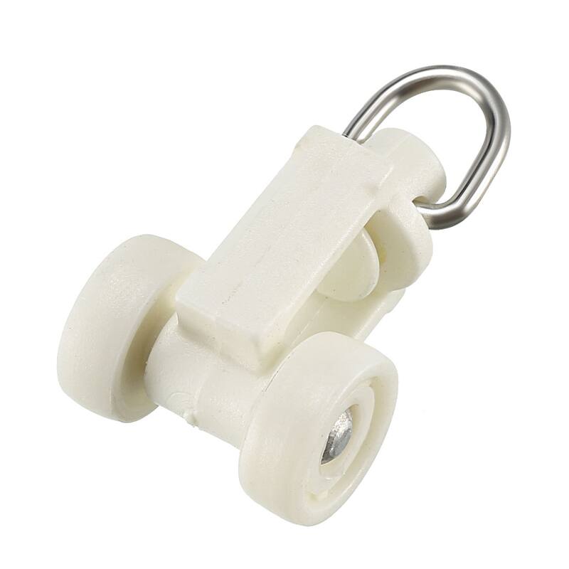 Curtain Track Rollers Plastic Twin Wheeled Carriers 10mm Dia 50 Pcs - White