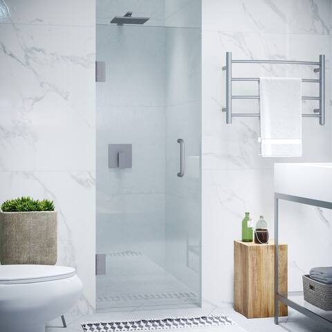 ANZZI Passion Brushed Nickel 24" x 72" Frameless Hinged Shower Door