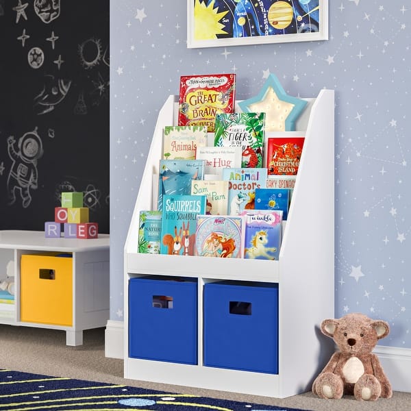 slide 2 of 27, RiverRidge Kids Bookshelf and Toy Storage Organizer with 4 Racks and 2 Cubbies for Playroom, Nursery