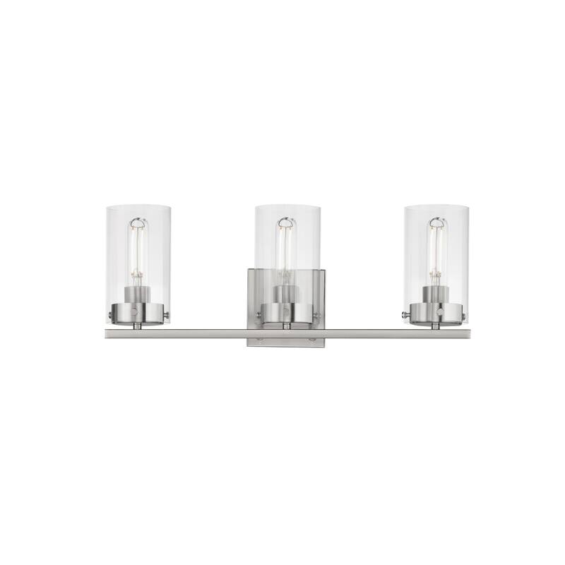 Maxim 12403CL Pinn 3 Light 21" Wide Vanity Light with Clear Glass - Satin Nickel