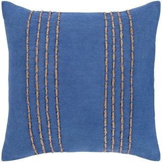 MISC Sheared Texture Navy Blue Cotton 20-inch Decorative Filled Throw Pillow Embroidered Transitional One